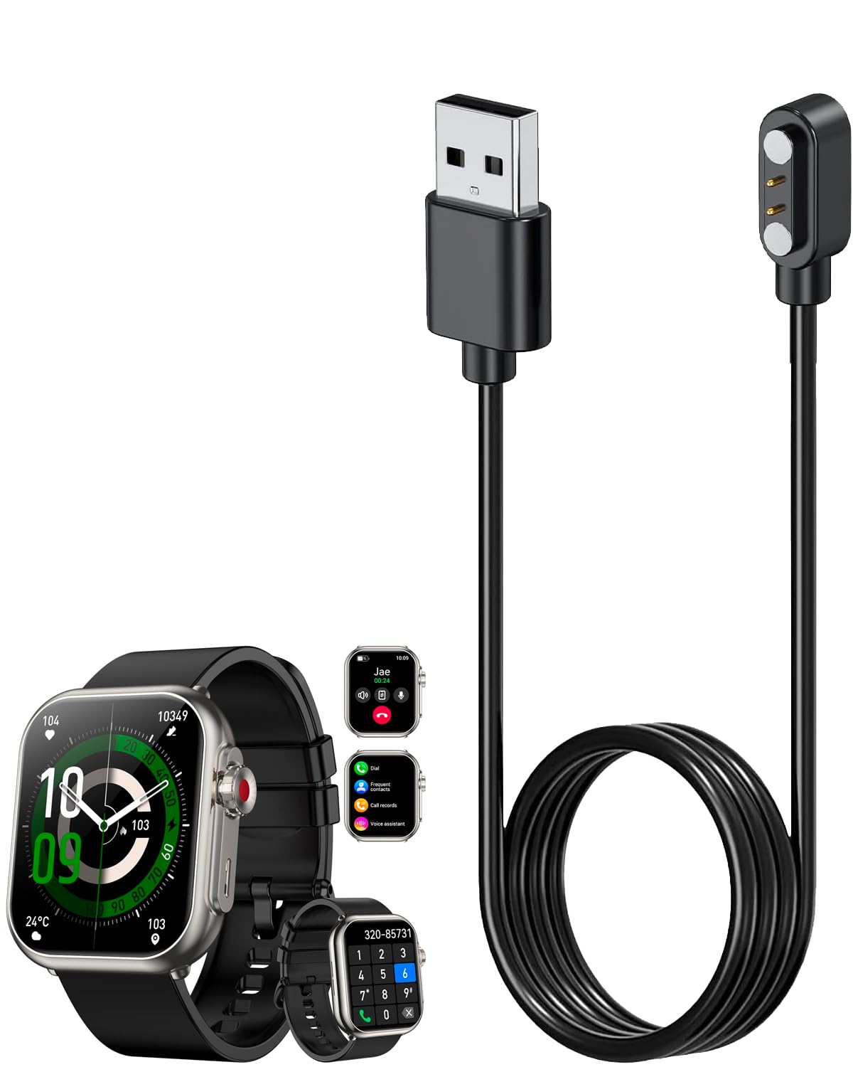 Amazon.com: YANMONGI Smart Watch Charger for QONBINK K62 2Ft/60cm